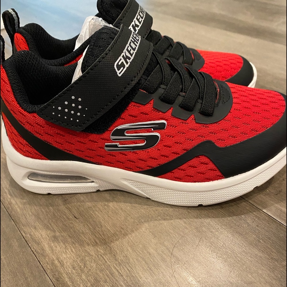 Brand new red & black boy skechers